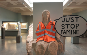 “Just Stop Famine” – Greek goddess warns of oil threat to food supply